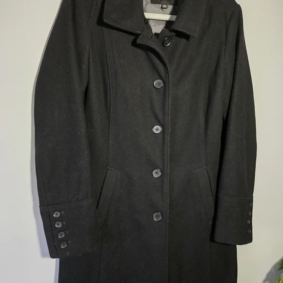Banana Republic Wool Blend Peacoat – Black – Size Medium - Picture 2 of 10